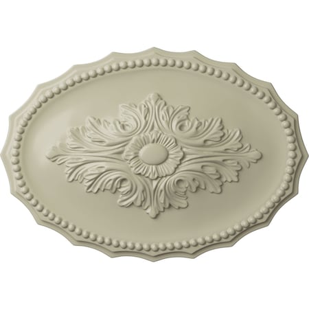 Ekena Millwork Oxford Ceiling Medallion, Hand-Painted Clear Yellow, 16 7/8"W x 11 3/4"H x 1 1/2"P CM16OXCYF